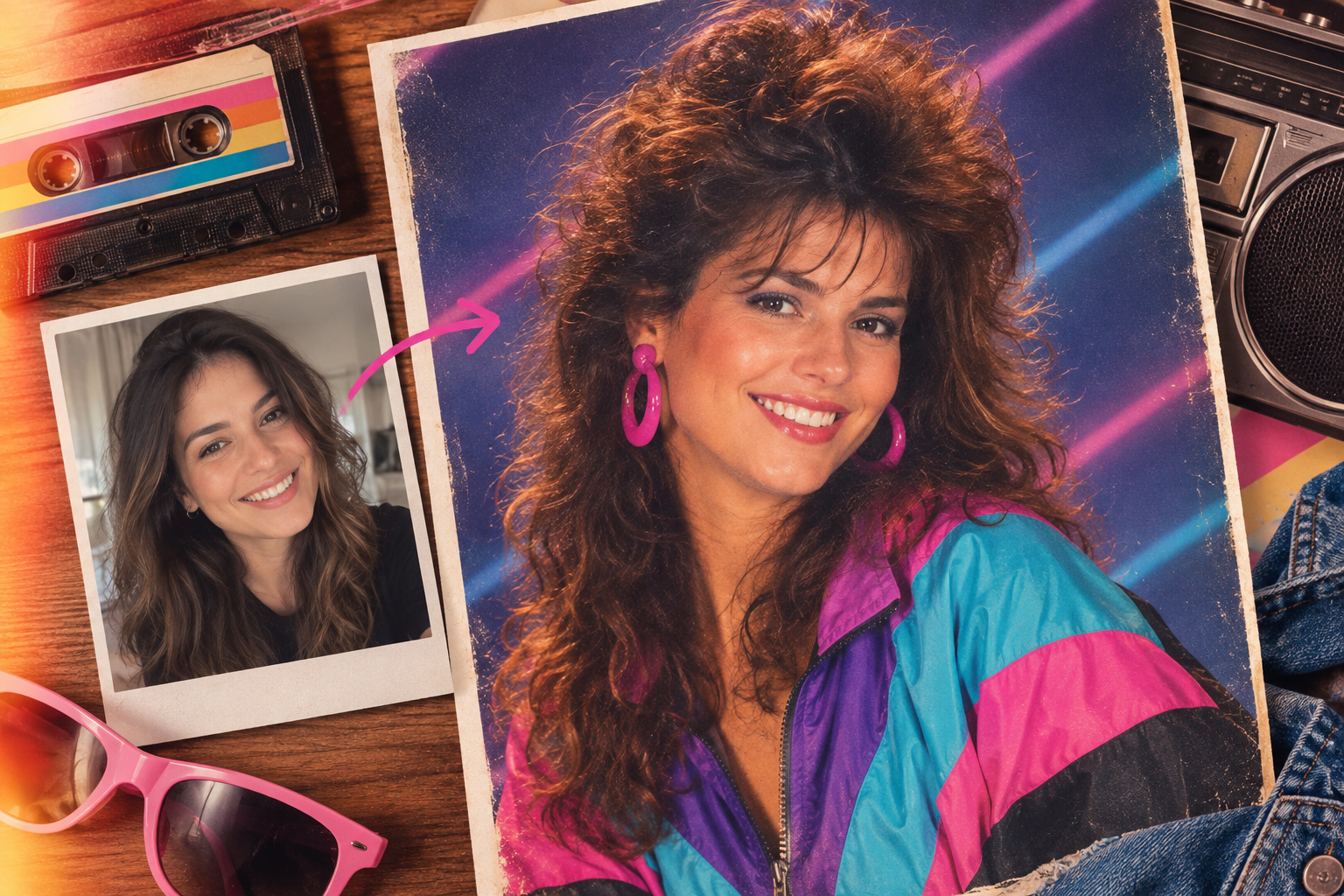 Parece foto antiga, mas foi criada em segundos: a trend dos anos 80 conquista as redes