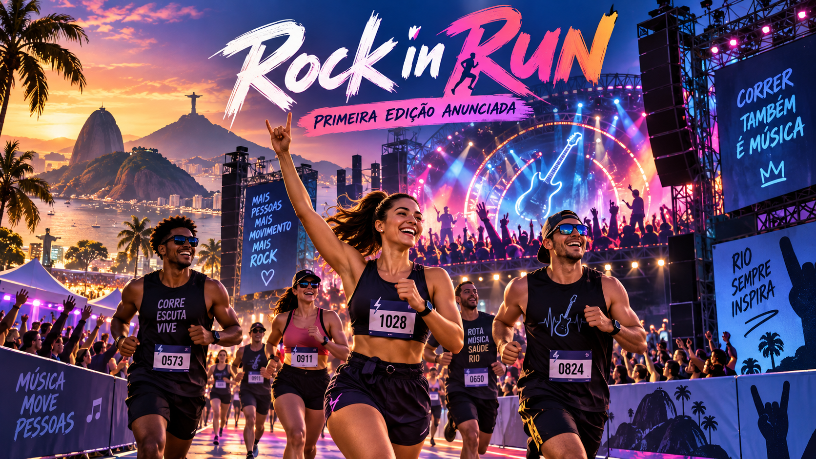 ilustração da corrida Rock In Run 