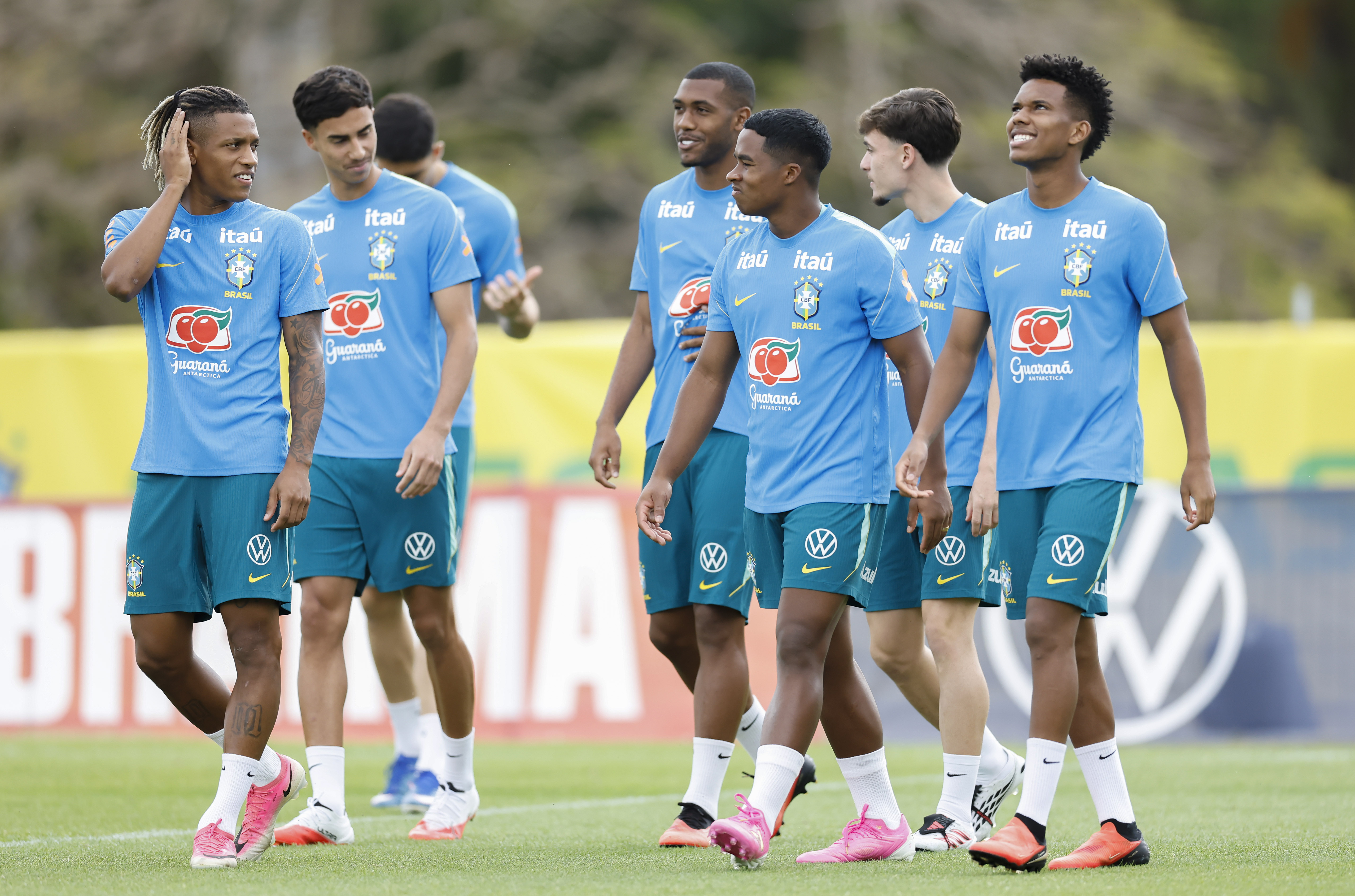 Jogadores da Seleção Brasileira em momento de treino Foto: CBF Media