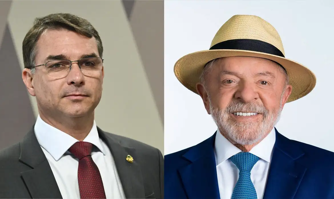 Flávio Bolsonaro e Lula. Foto: Agência Brasil