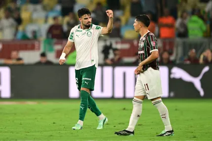Flaco López comemora o primeiro gol da partida. Foto: Divulgação / Libertadores