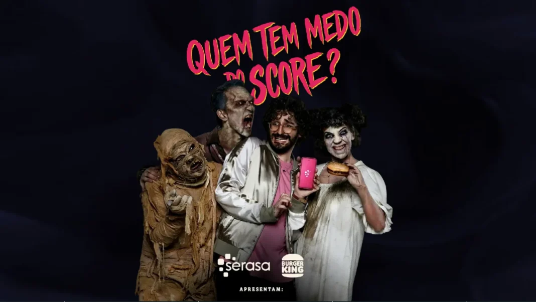 Campanha de Halloween do Burger King e Serasa reúne personagens de terror para divulgar sanduíche grátis com Serasa Score - Divulgação/Burger King