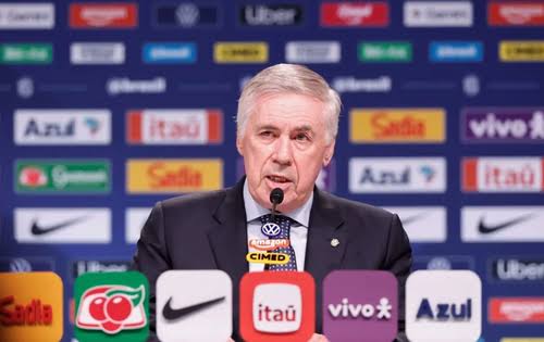 Carlo Ancelotti em sua oitava convocação de Seleção Brasileira para os amistosos em Singapura Foto: Rafael Ribeiro/CBF