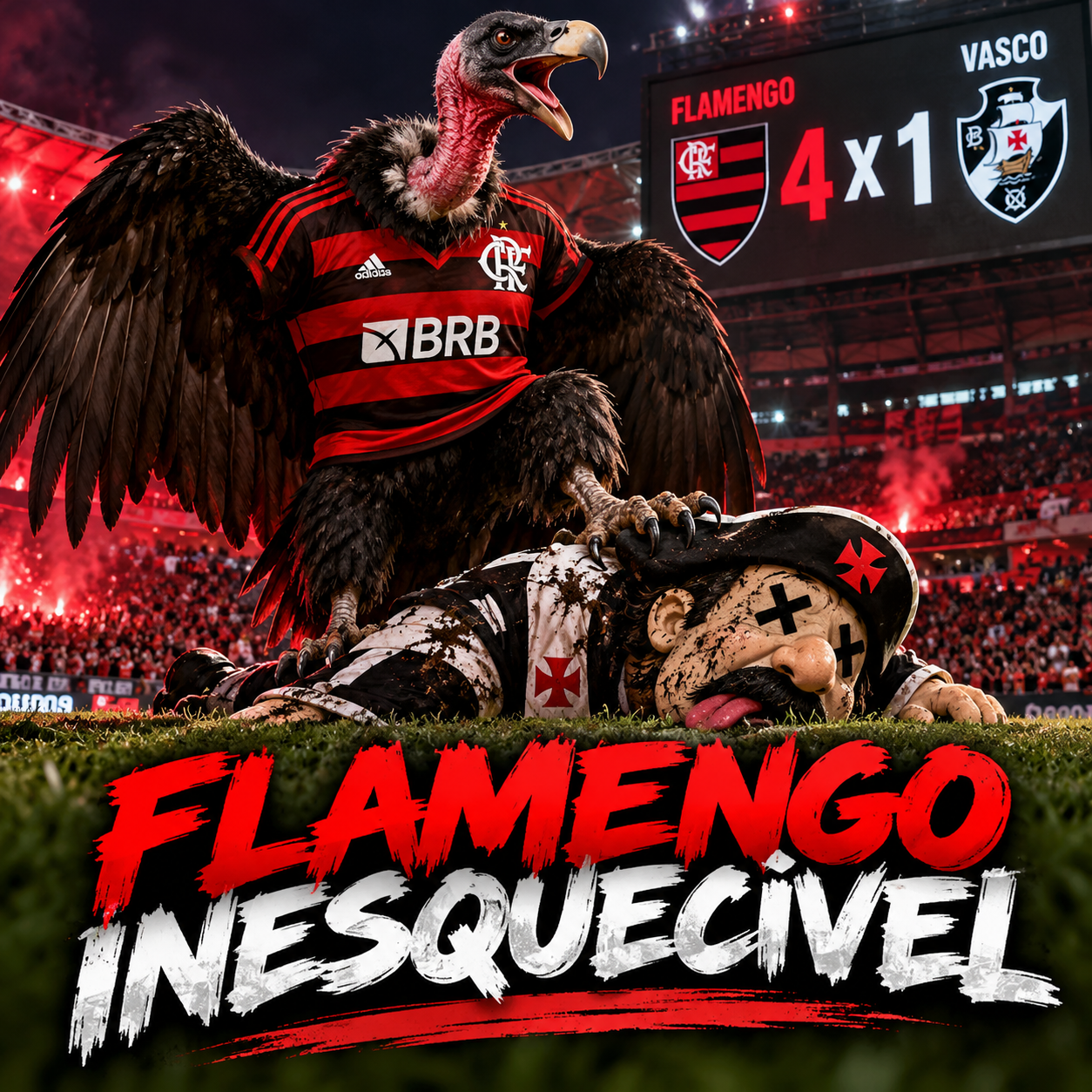 Flamengo inesquecível! Rubro-Negro goleia o Vasco por 4 a 1 e dispara na liderança do Brasileirão